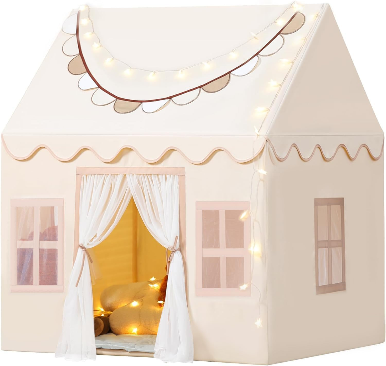 Wilwolfer Play Tent for Kids - Star Lights, Banners, Windows - Large Indoor Toddler Tent - Toy Ho... | Amazon (US)