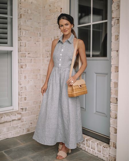 This dress is fully stocked at Anthropologie and there are a few sizes left at Nordstrom too!
Gingham dress, summer dress, open back dress, collared dress, neutral sandals 

#LTKshoecrush #LTKSeasonal #LTKitbag