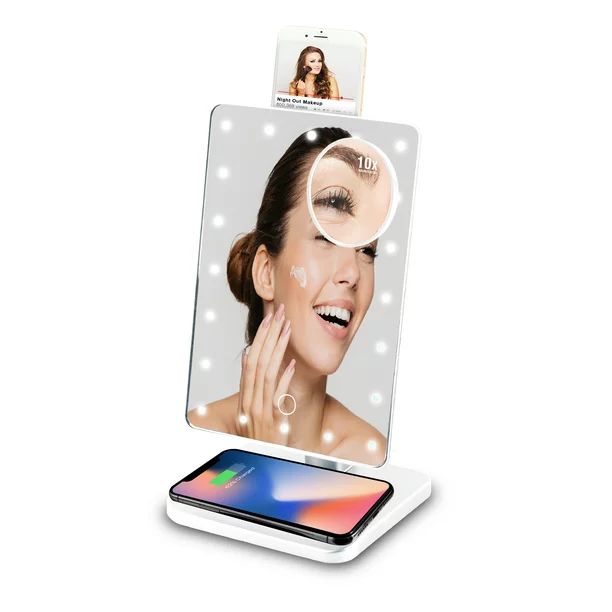 Vivitar Makeup Mirror 10x Magnification with Bluetooth Speakers and Qi Wireless Charging | Walmart (US)