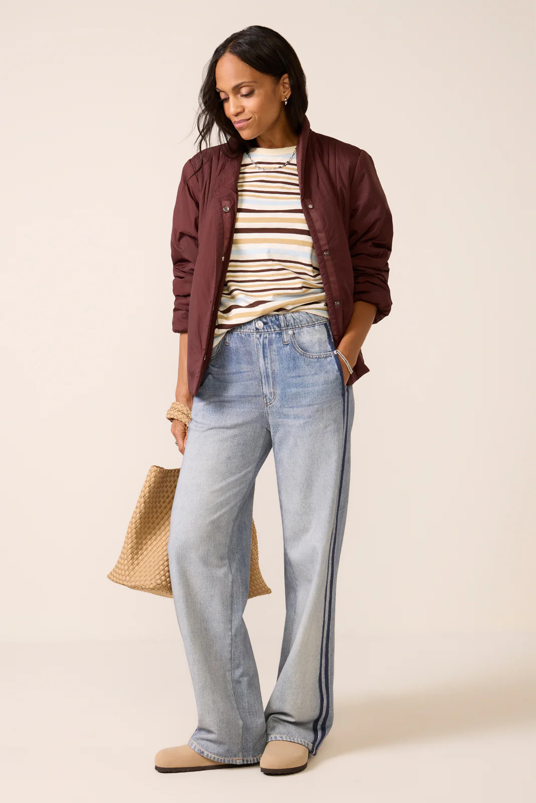 Miramar Terry Wide Leg Track Pant | Evereve