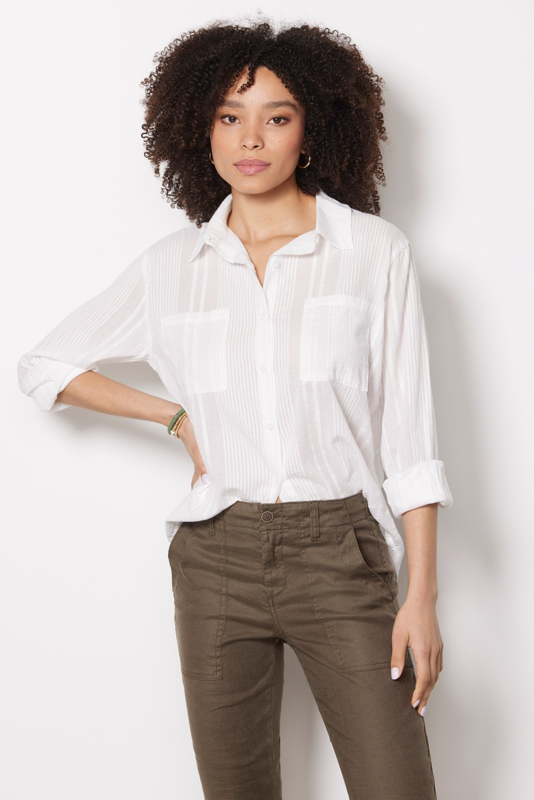 ROAN + RYAN Lee Shadow Stripe Button Down | EVEREVE | Evereve