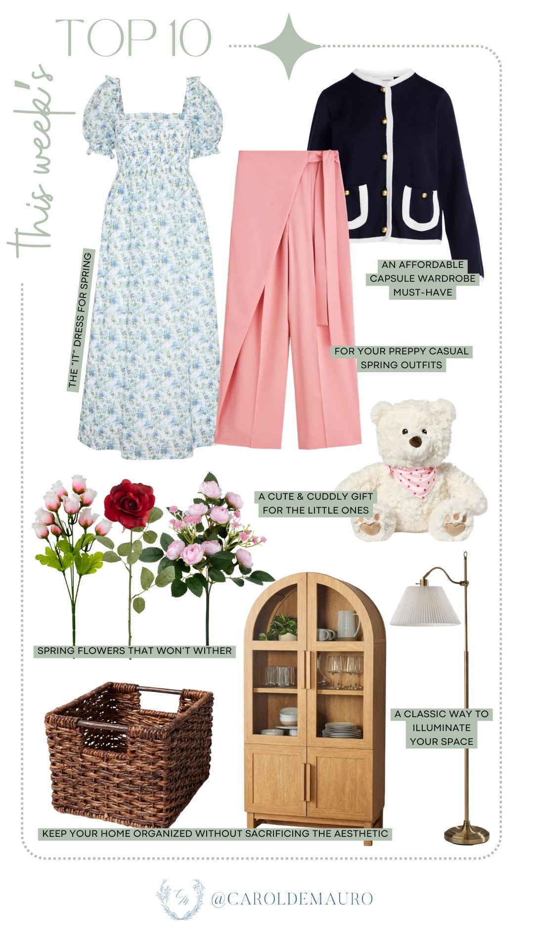 This week’s Top 10 are the perfect mix of fresh spring style and timeless home staples. From the prettiest floral dress and preppy layering pieces to charming decor and organization favorites, these are the items everyone is loving right now. If you’ve had your eye on any of these bestsellers, now’s the time to add them to your cart.

weekly favorites, spring refresh, capsule wardrobe, home finds, bestselling items, faux flowers, gift ideas, affordable finds

#LTKHome #LTKU #LTKSeasonal