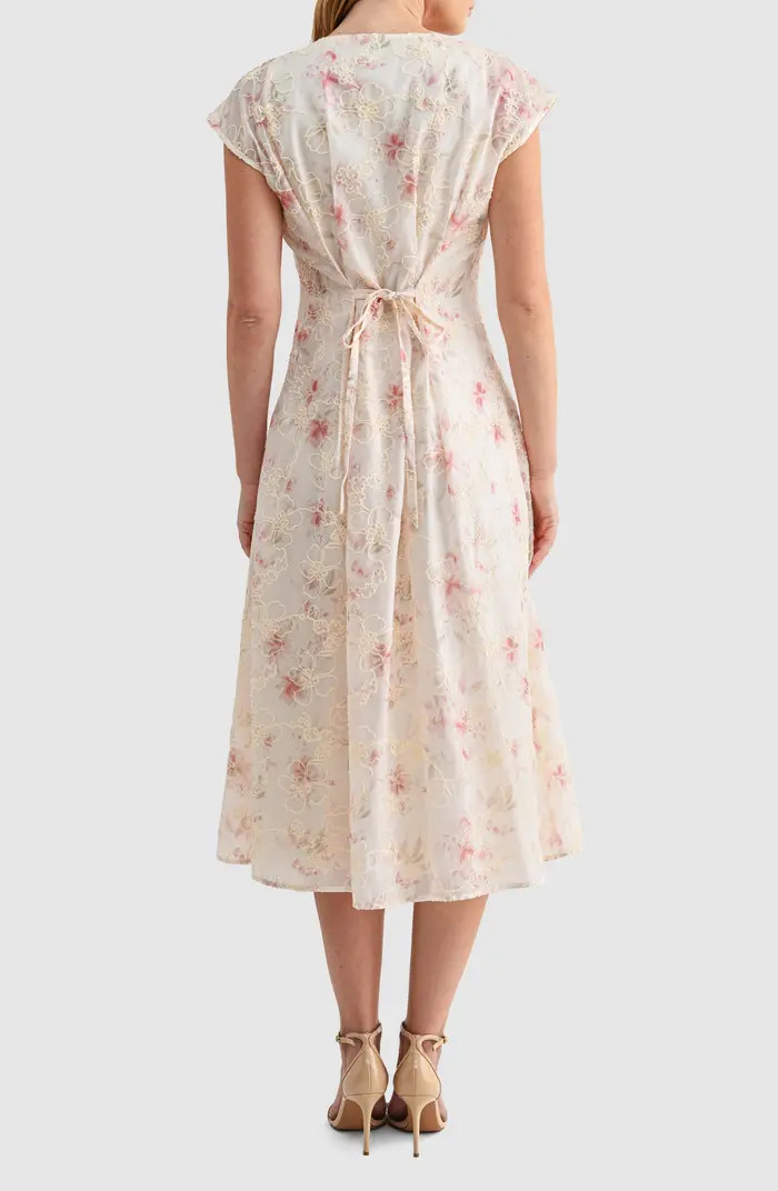 Embroidered Floral Cap Sleeve Shirtdress | Nordstrom