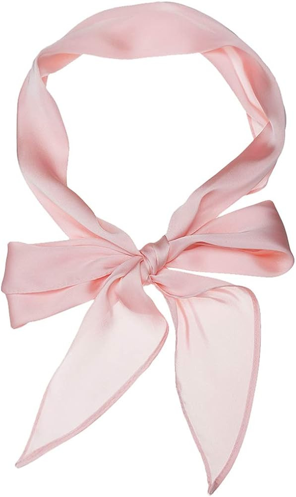 Allegra K Women Plain Solid Color Pure Skinny Scarf Scarves Long Neckerchief Hair Band | Amazon (US)