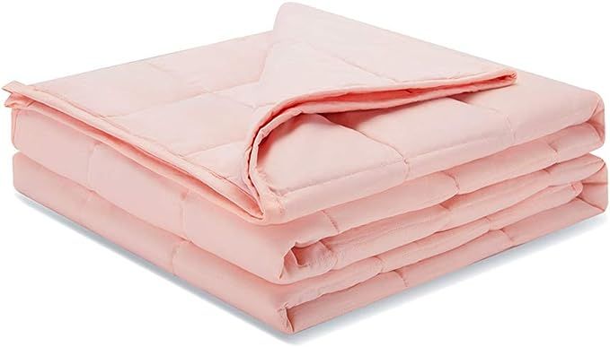 Weighted Idea Weighted Blanket Adult 12 lbs Twin Size (48''x78'', 100% Natural Cotton, Coral Pink... | Amazon (US)