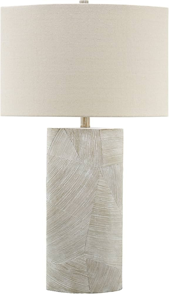 Signature Design by Ashley Bradard 30" Contemporary Ceramic Detailed Table Lamp, Ivory Whitewash | Amazon (US)