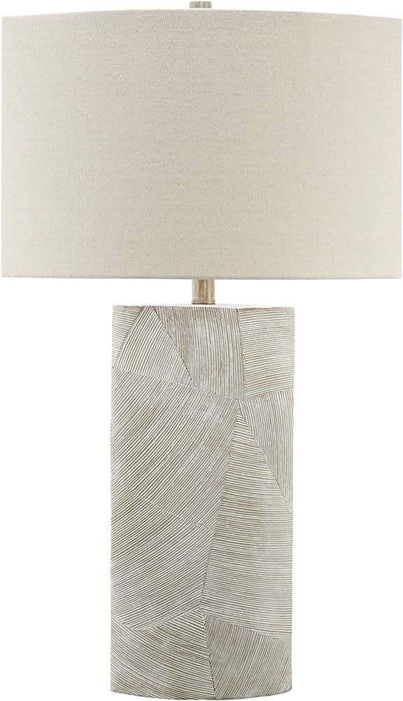 Signature Design by Ashley Bradard 30" Contemporary Ceramic Detailed Table Lamp, Ivory Whitewash | Amazon (US)
