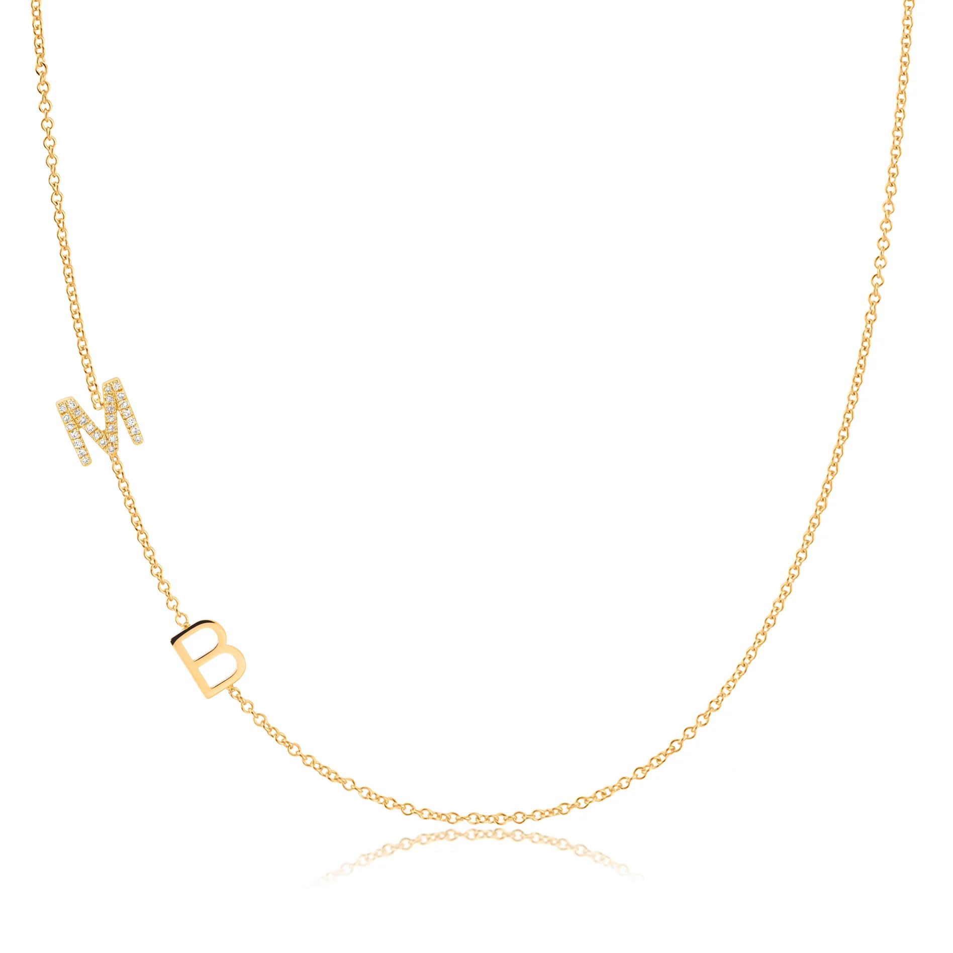 Custom Gold Necklace - 2 Letters | Maya Brenner