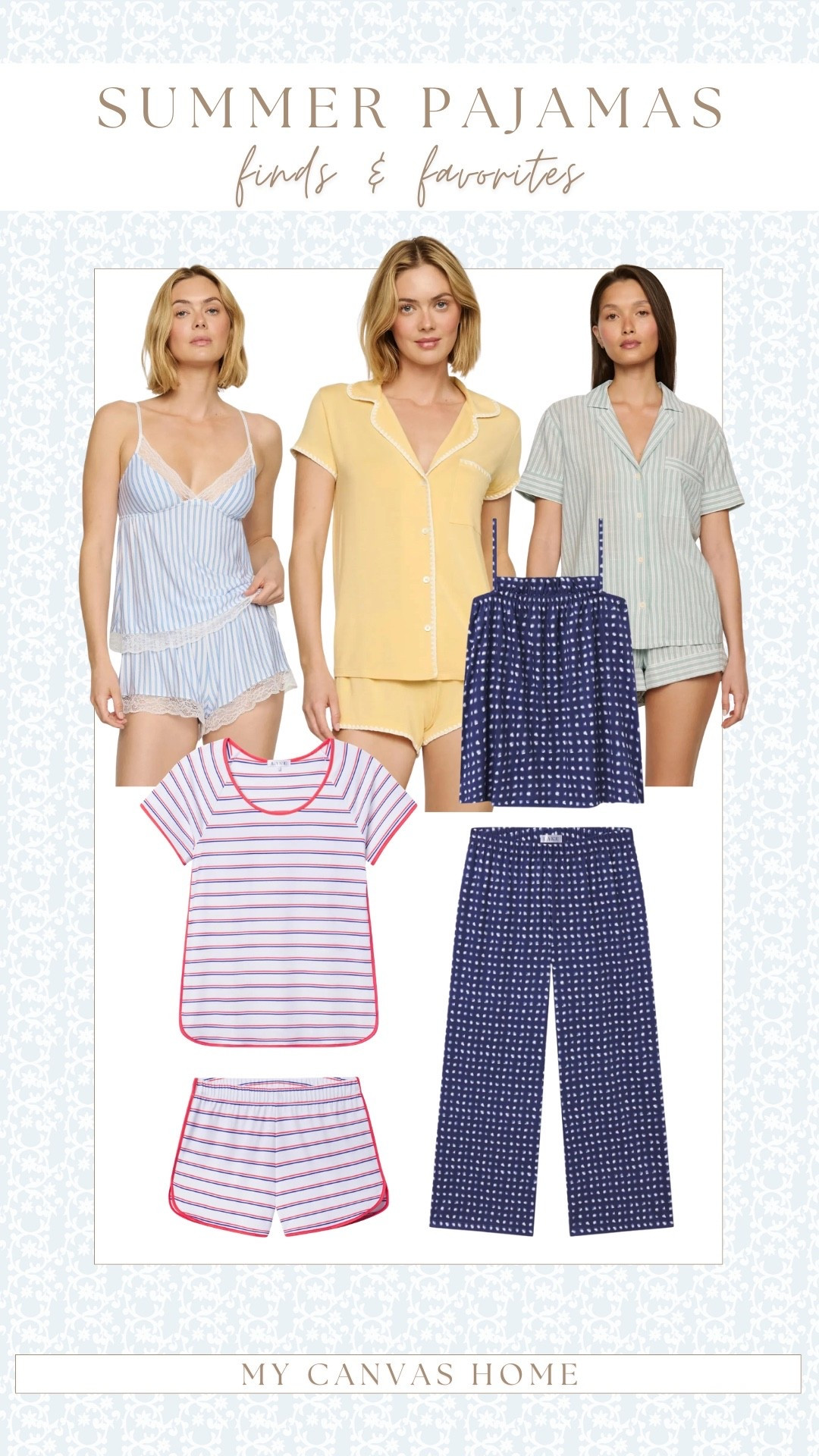 Stocking up on summer pajamas ✨ These Lake sets in navy and Eberjey's classic button-up styles are such a good mix of comfy and cute. Perfect for lounging on warm summer nights!🤍

#LTKSeasonal