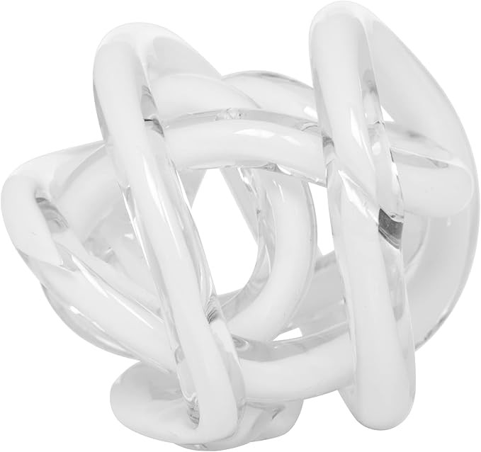 Torre & Tagus Orbit Glass Décor Ball, 3-inch Diameter, White | Amazon (US)