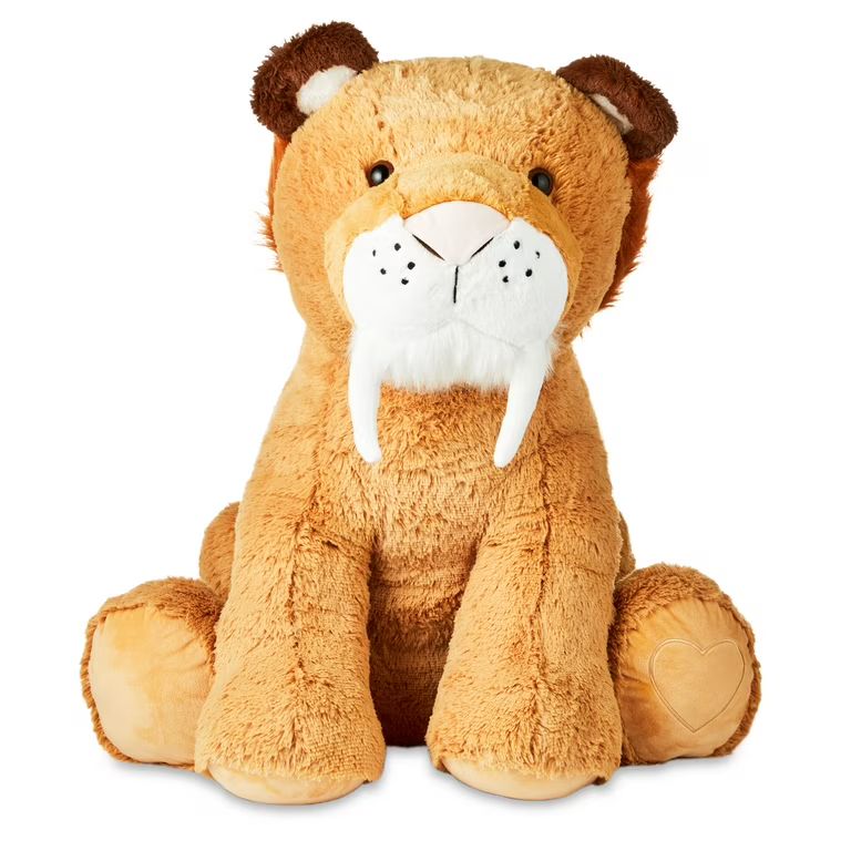 Valentine's Day Jumbo Saber Tooth Tiger Plush Toy, by Way To Celebrate | Walmart (US)