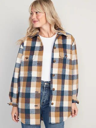 Plaid Soft-Brushed Utility Shacket for Women | Old Navy (US)