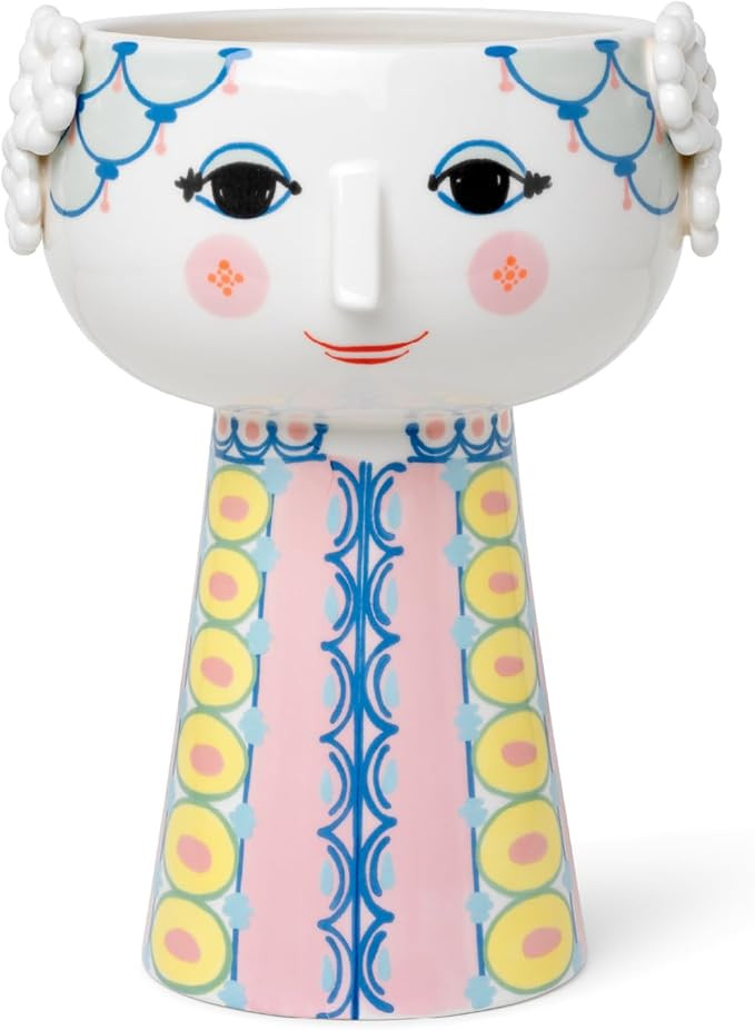 Bjørn Wiinblad Eva Vase | Hand-Painted Glazed Ceramic | Rose Pink | 9.3 in | Amazon (US)