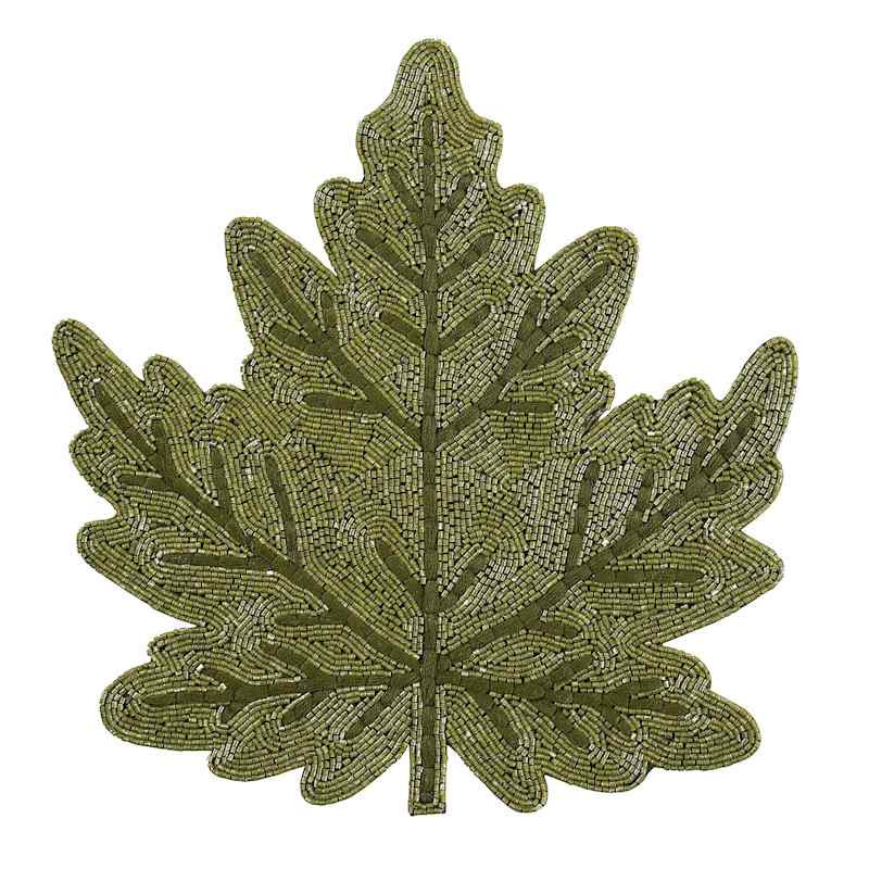 Leaf Fully Beaded Placemat | At Home