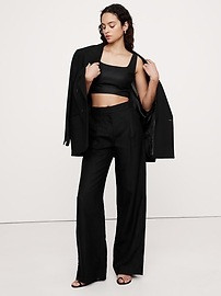 Linen Square-Neck Cropped Tank | Banana Republic (US)