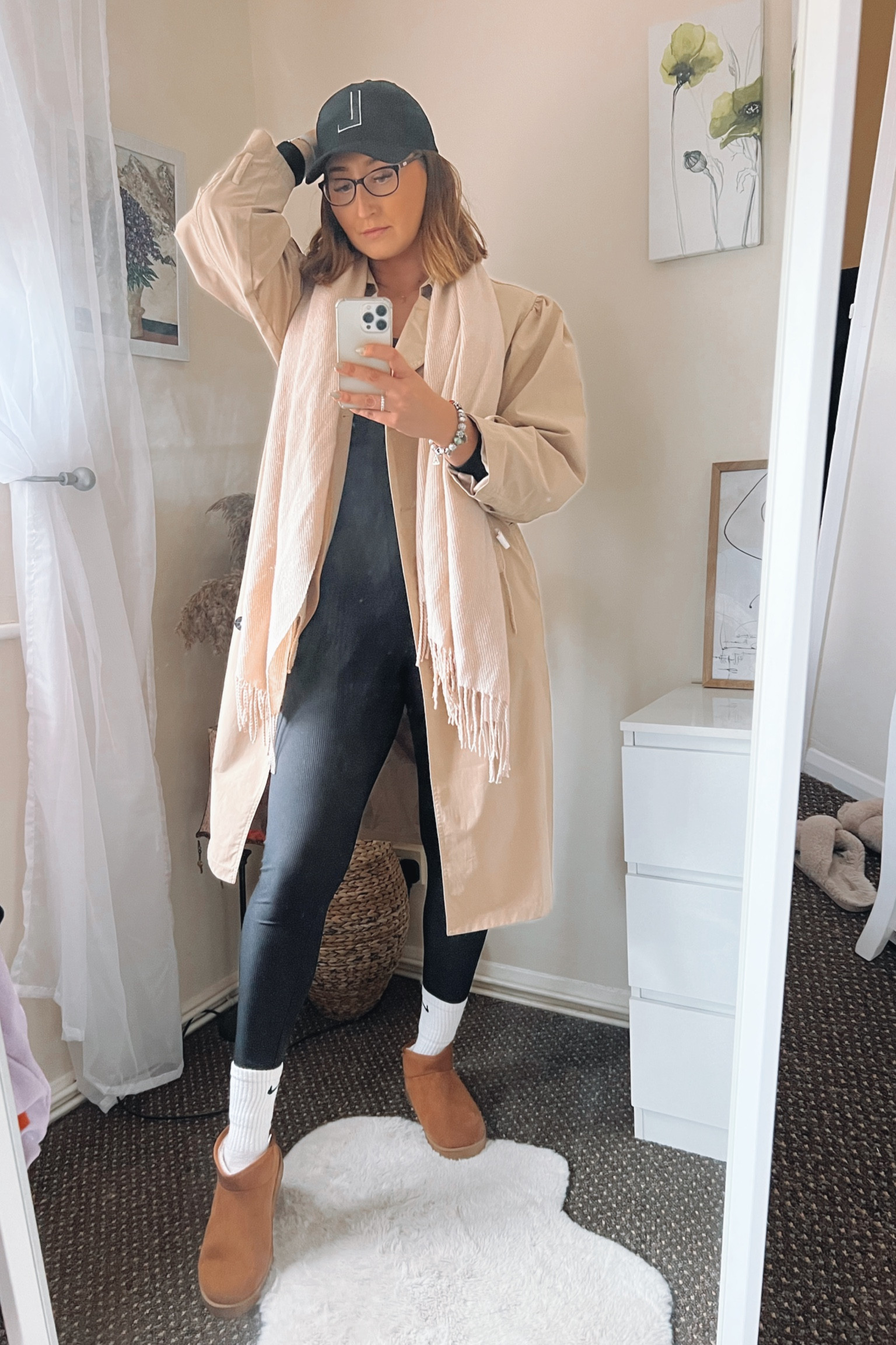 Aw wear | casual outfit | pretty little thing | mini Uggs | Ugg dupes | outfit of the day | fashion inspo | aw outfit | Nike socks | trench coat | trench coat looks | casual clothing | women’s fashion | winter outfit | 

#LTKunder50 #LTKHoliday #LTKstyletip