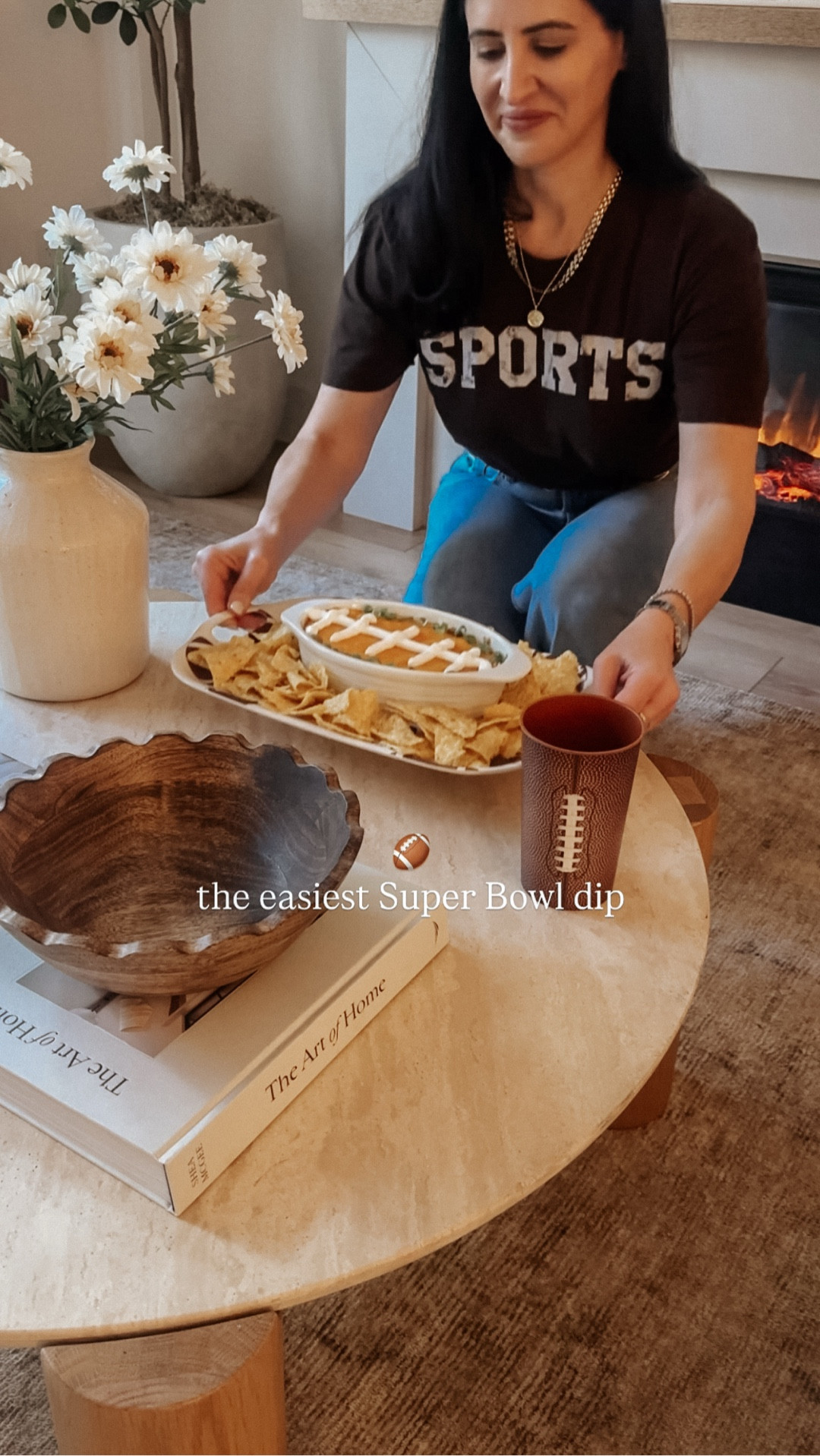 Because the snacks >>> 🏈 Save this for game day.

This one is dangerously easy and always a crowd favorite.

🧀 Buffalo Chicken Dip

Ingredients (28-oz dish):
• 1½ cups cooked shredded chicken (seasoned lightly)
• 6 oz cream cheese, softened
• 6 tbsp buffalo sauce
• 5 tbsp ranch (or blue cheese) dressing
• ¾ cup shredded cheddar or Colby Jack
• ¼ cup shredded mozzarella (optional, but melty)
• ½ tsp garlic powder
• Salt + pepper, to taste
• Extra shredded cheese (for topping)
• Sour cream (for football stripes)
• Green onions, finely sliced (1–2 tbsp)

Directions:
	1.	Preheat oven to 375°F.
	2.	Mix everything except sour cream and green onions until combined.
	3.	Spread into a greased baking dish and top with extra cheese.
	4.	Bake 18–22 minutes, until bubbly.
	5.	Cool 12–15 minutes, then pipe sour cream stripes.
	6.	Finish with a light sprinkle of green onions and serve with chips.

let’s hope the game is as good as the snacks 😌

Type Shop for items! 
⁣
#snacks #superbowl #dips #easyrecipes