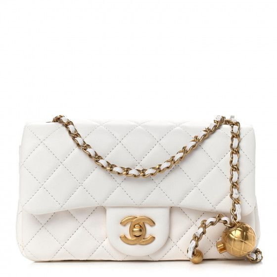CHANEL

Lambskin Quilted Mini CC Pearl Crush Rectangular Flap White | Fashionphile