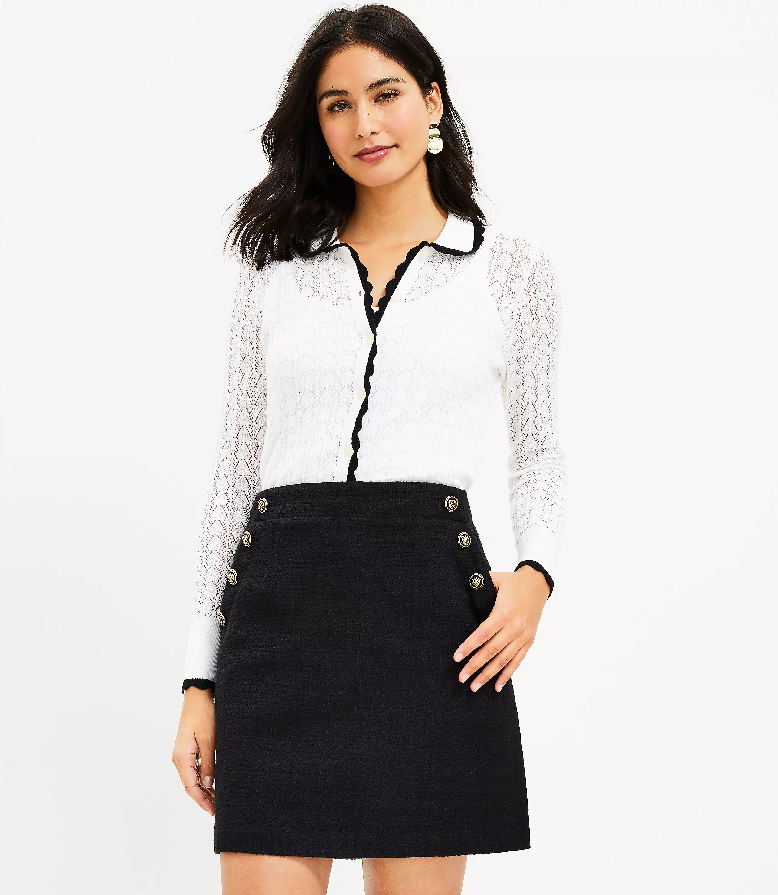 Tweed Admiral Shift Skirt | LOFT