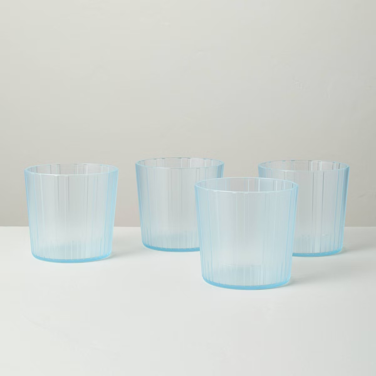 4pk 12.8oz Textured Acrylic Short Tumblers Blue - Hearth & Hand™ with Magnolia | Target
