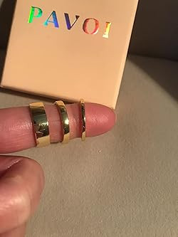PAVOI 18K Gold Plated 3 Rings Set | Gold Stacking Rings for Women | Stacking Ring Set | Amazon (US)