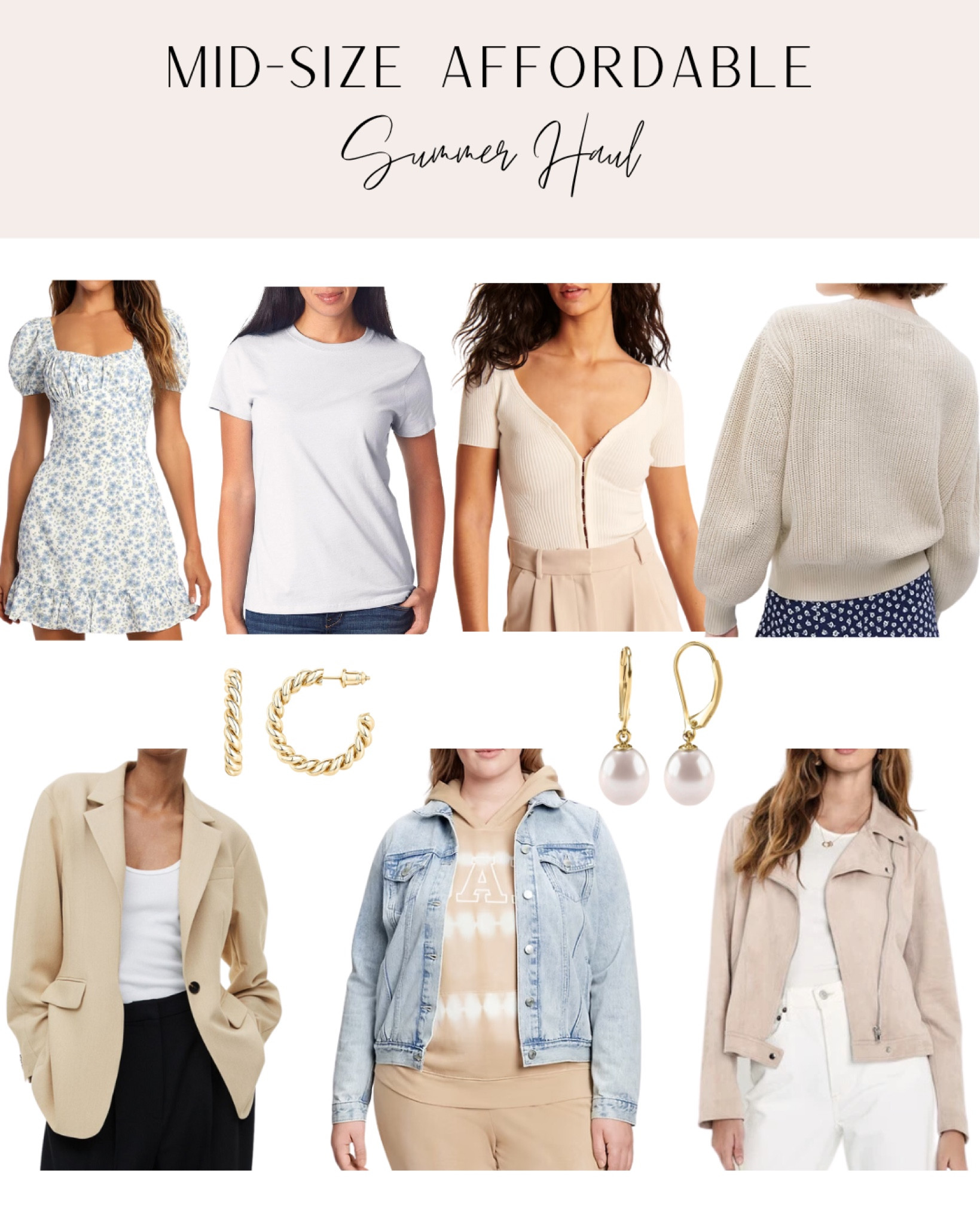 Mid size affordable summer clothes haul! 
.
.
.
Summer fit, summer outfit, summer dress, summer jacket, denim jacket, jean jacket, blazer, bomber jacket, earrings, amazon, express, mango, lulu’s, gap, bodysuit 

#LTKunder100 #LTKstyletip #LTKSeasonal
