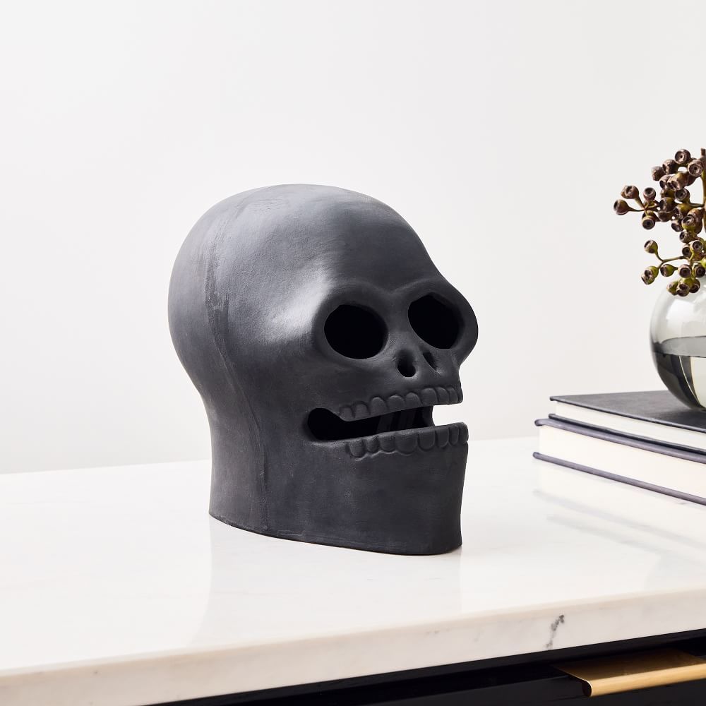 Black Skull Terracotta Object | West Elm (US)
