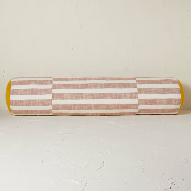 Oversized Bolster Woven Uneven Stripe Decorative Throw Pillow Terracotta - Opalhouse™ desig... | Target