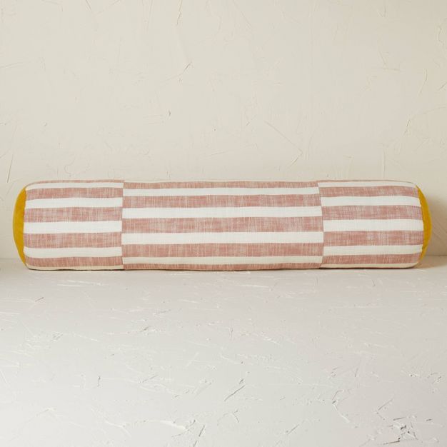 Oversized Bolster Woven Uneven Stripe Decorative Throw Pillow Terracotta - Opalhouse&#8482; desig... | Target