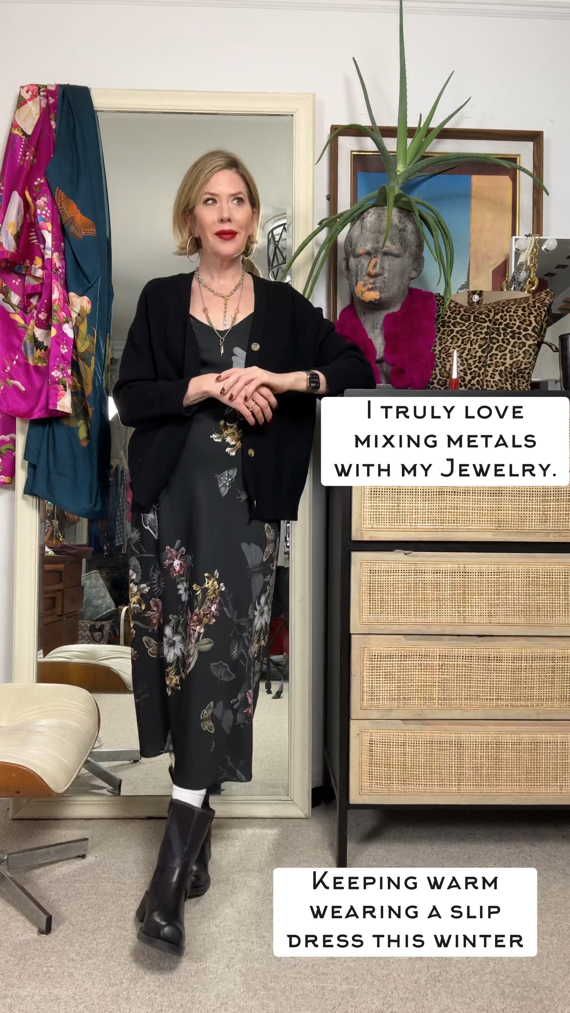 “Who says a slip dress is just for date night? Let’s get grungy, cozy, and oh-so-chic! 🖤✨”

I took my favorite versatile slip dress and gave it a whole new vibe today:
✔️ Oversized grandpa cardigan for that cozy touch.
✔️ Combat boots for a little edge.
✔️ Silver & gold jewelry because mixing metals is a must.
✔️ Topped with the coziest, dreamiest oversized blanket puffer coat — one of my favorite purchases ever. 🫶

Dressed up? ✔️
Dressed down? ✔️
This slip dress can do it all.

Everything is linked on my LTK because you need these pieces in your life! 💥

#TravelOutfit #Daytimeoutfit #WinterCoat #Boots

#LTKHoliday #LTKShoeCrush #LTKWatchNow