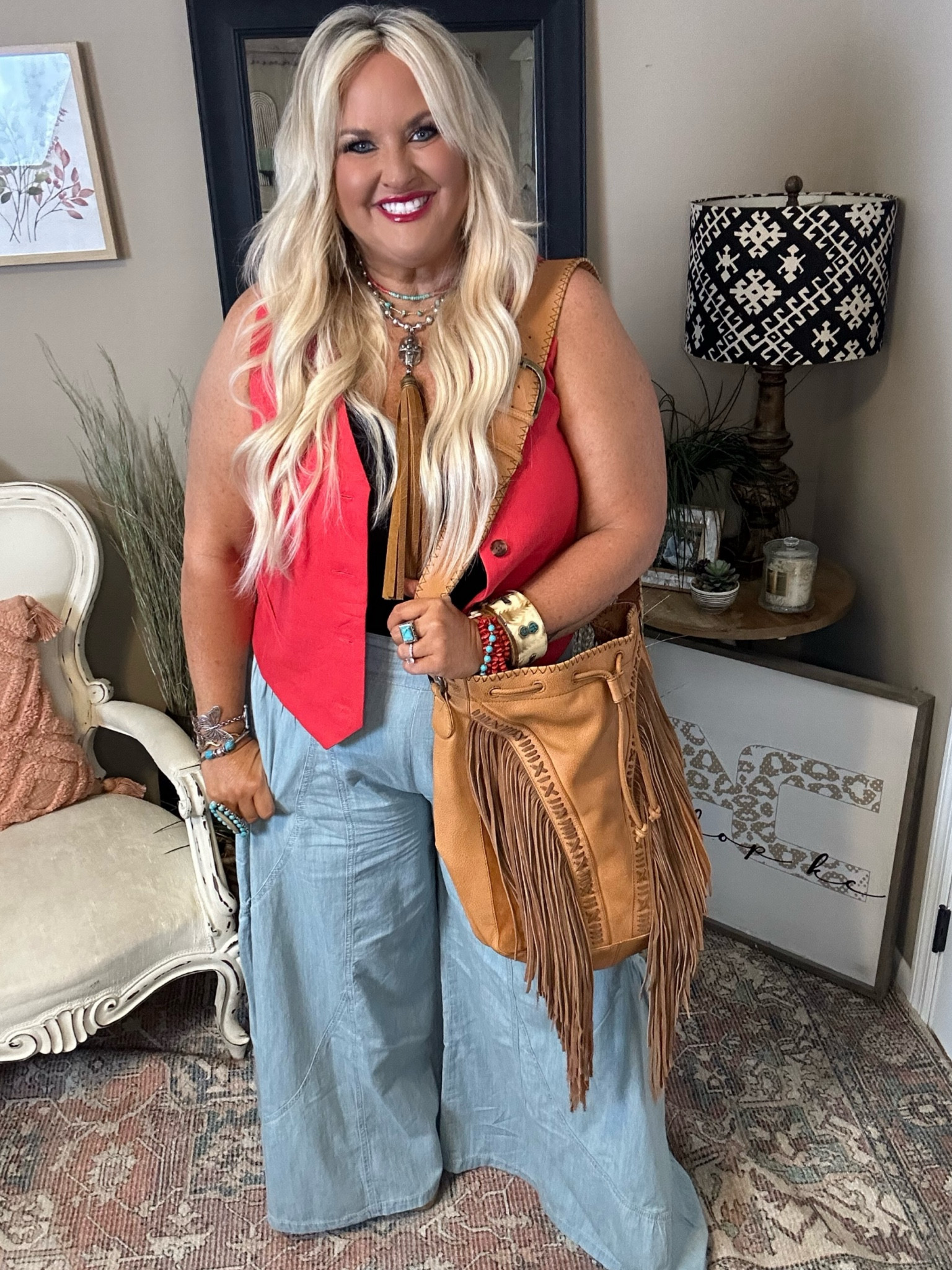 Western fit today! So many pretty new finds at Free People. Layered lots of fun boutique jewelry too! 

#LTKstyletip #LTKFestival