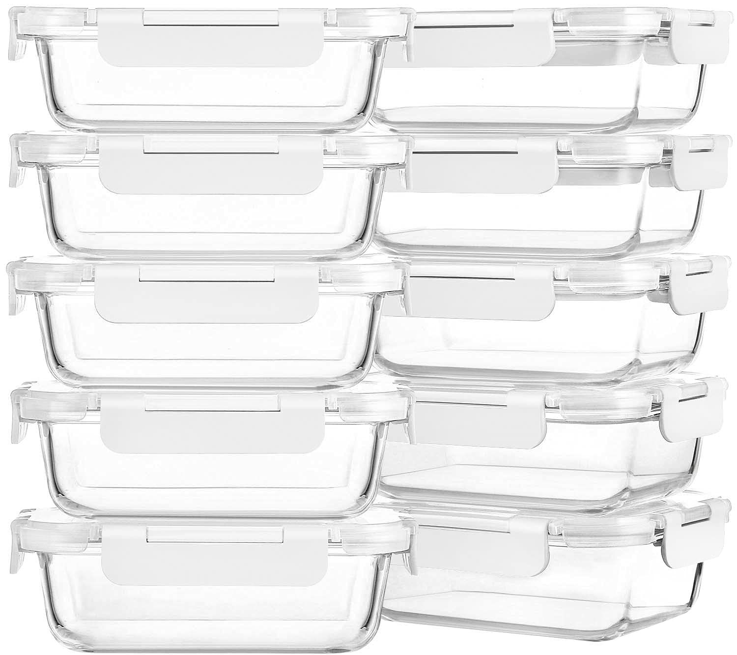 M MCIRCO [10-Pack,22 Oz Glass Meal Prep Containers,Glass Food Storage Containers with lids,Glass ... | Amazon (US)