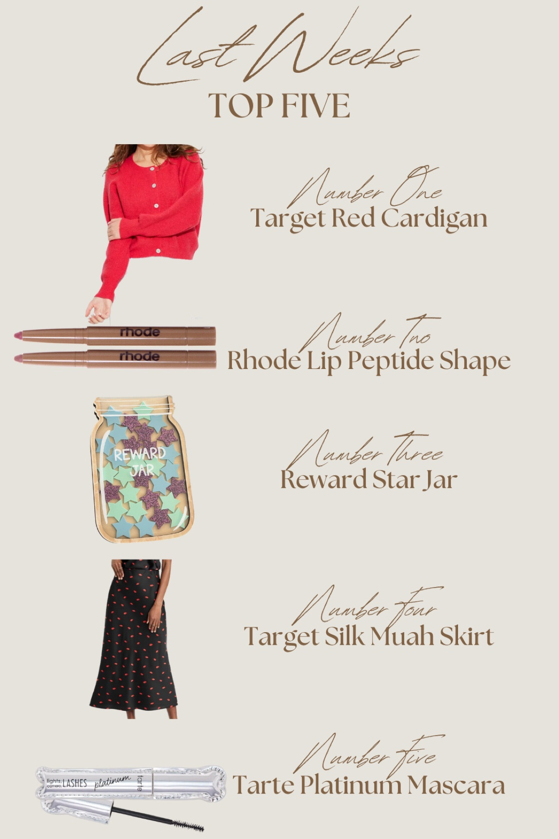 Last weeks top five best sellers!❤️🌹