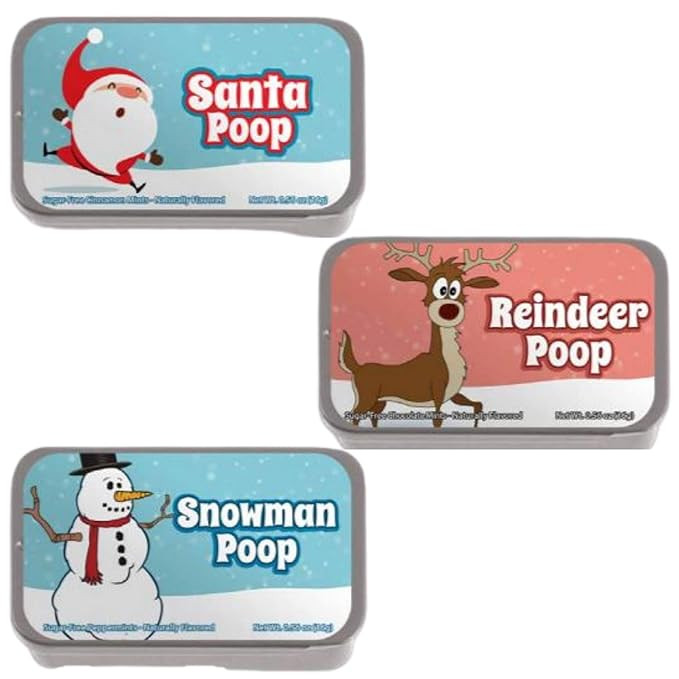 Christmas Poop Mints - Christmas Novelty Candy Mint Tins Gag Gifts (Set Of 3) Funny Christmas Sto... | Amazon (US)
