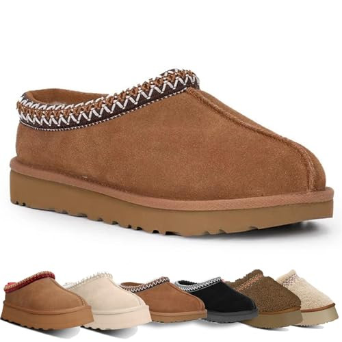 Hoaeiewds Fashion Plush Platform Slippers for Women's Mini Fleece Lined Boots Outdoor Indoor Non-Slip Warm Short Ankle Boots(BD-Apricot-41) | Amazon (US)
