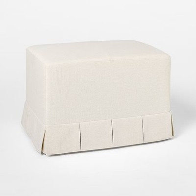 Box Pleat Upholstered Ottoman Cream - Threshold designed with Studio McGee | eBay US