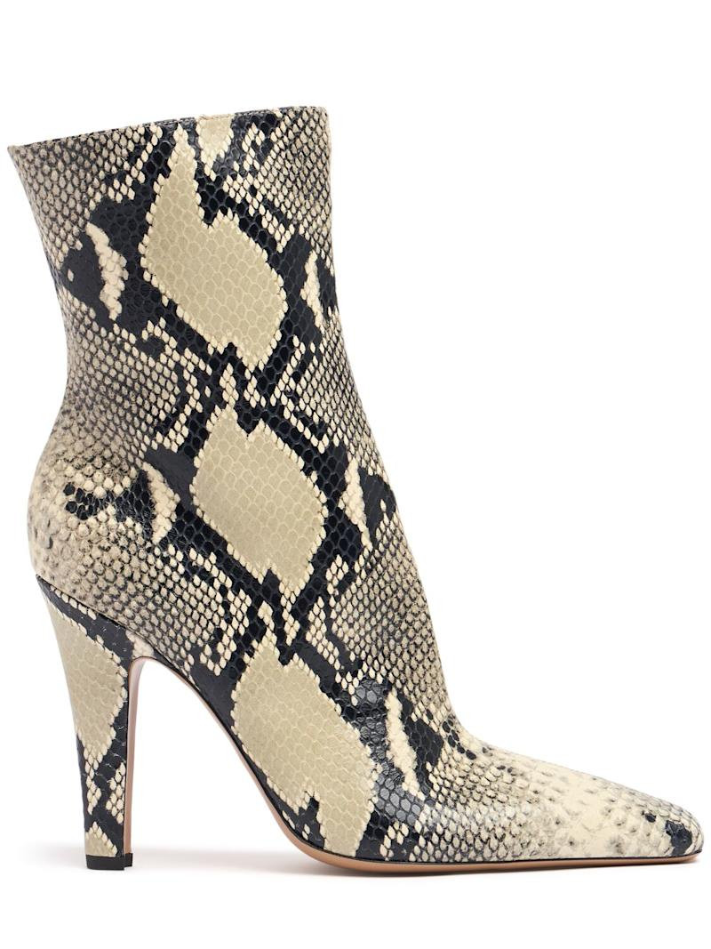 100mm Belle snake print leather boots | Luisaviaroma