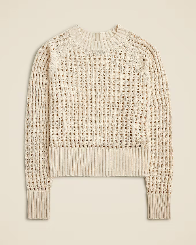 Pointelle crewneck sweater | J. Crew US