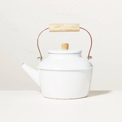 5qt Steel Stovetop Tea Kettle Sour Cream/Copper - Hearth & Hand™ with Magnolia | Target