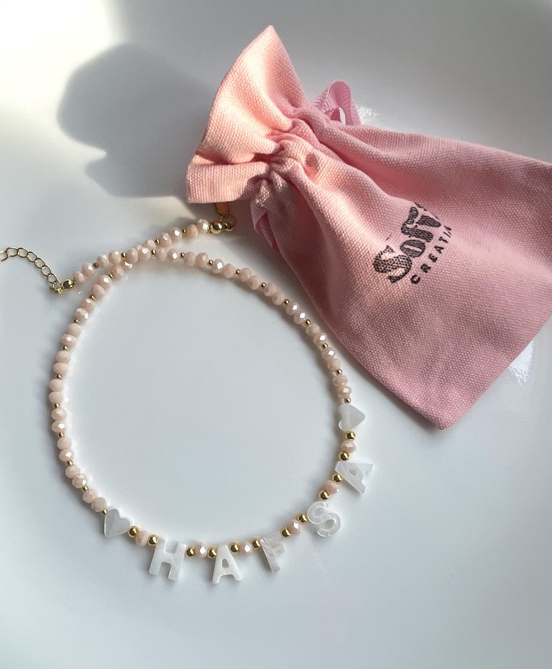 Toddler Custom Name Necklace, Mother of Pearl Letter Name Necklace, Kids Beaded Necklace, Easter ... | Etsy (US)