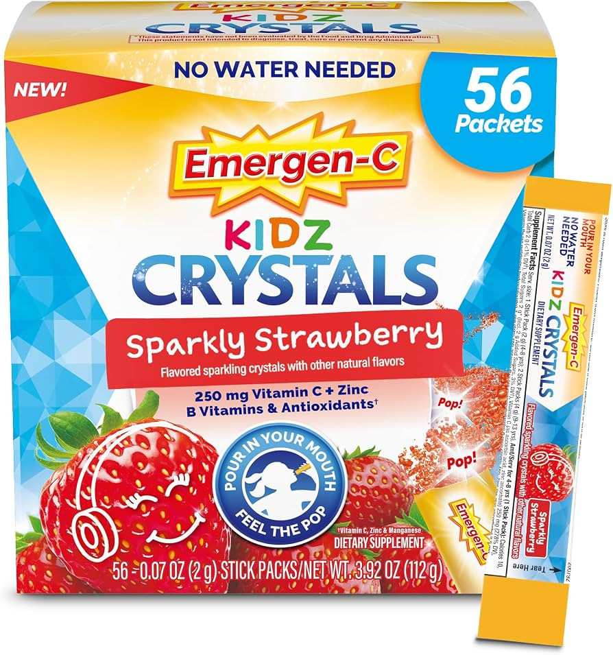 Emergen-C Kidz Crystals, On-the-Go Emergen-C Immune Support Supplement with Vitamin C, B Vitamins... | Amazon (US)