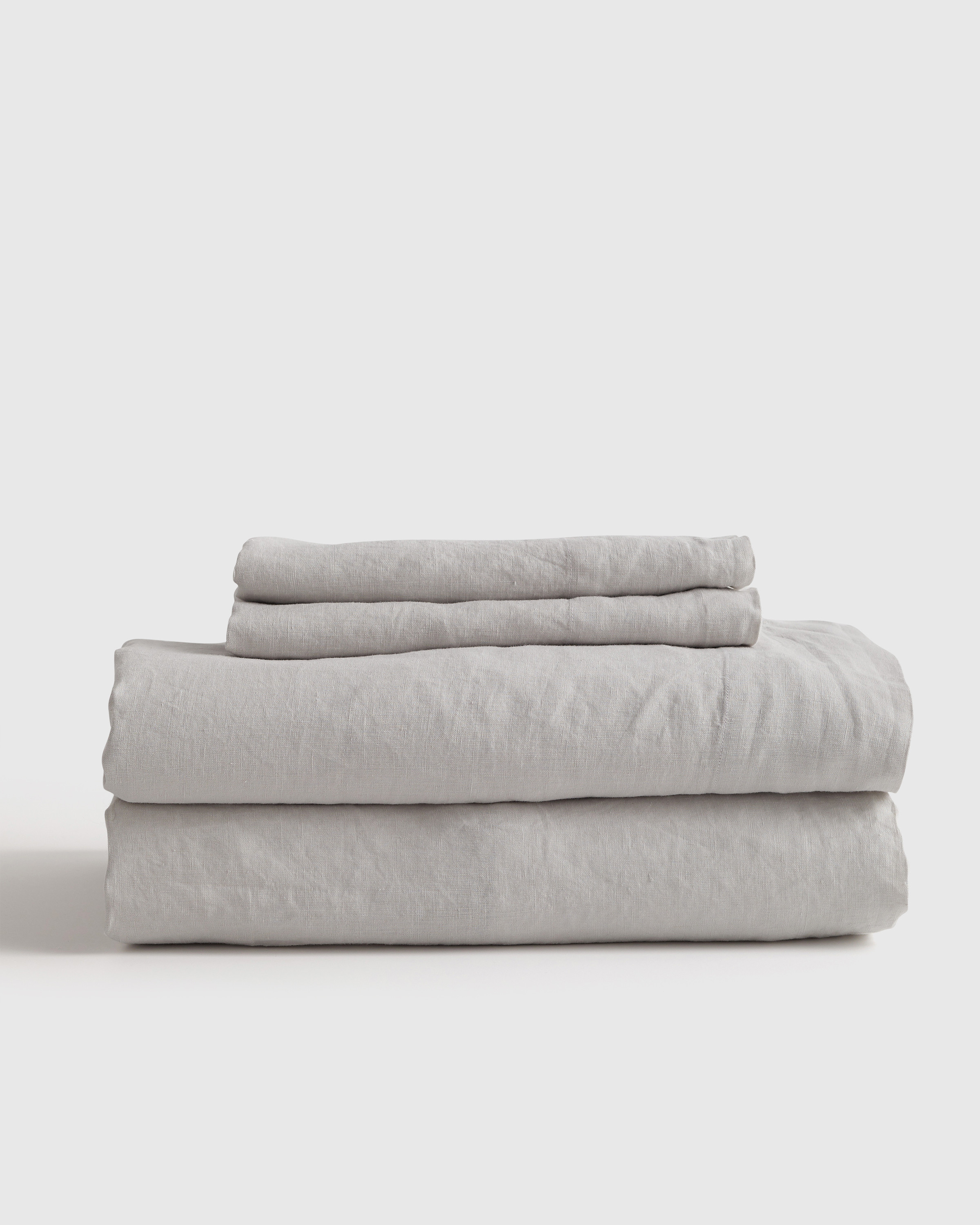 Quince | European Linen Sheet Set in Light Grey Size Full | Quince