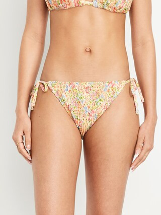 Mid-Rise Textured String Bikini Swim Bottoms | Old Navy | Old Navy (US)
