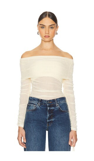 Rise Mesh Top in Buttermilk | Revolve Clothing (Global)