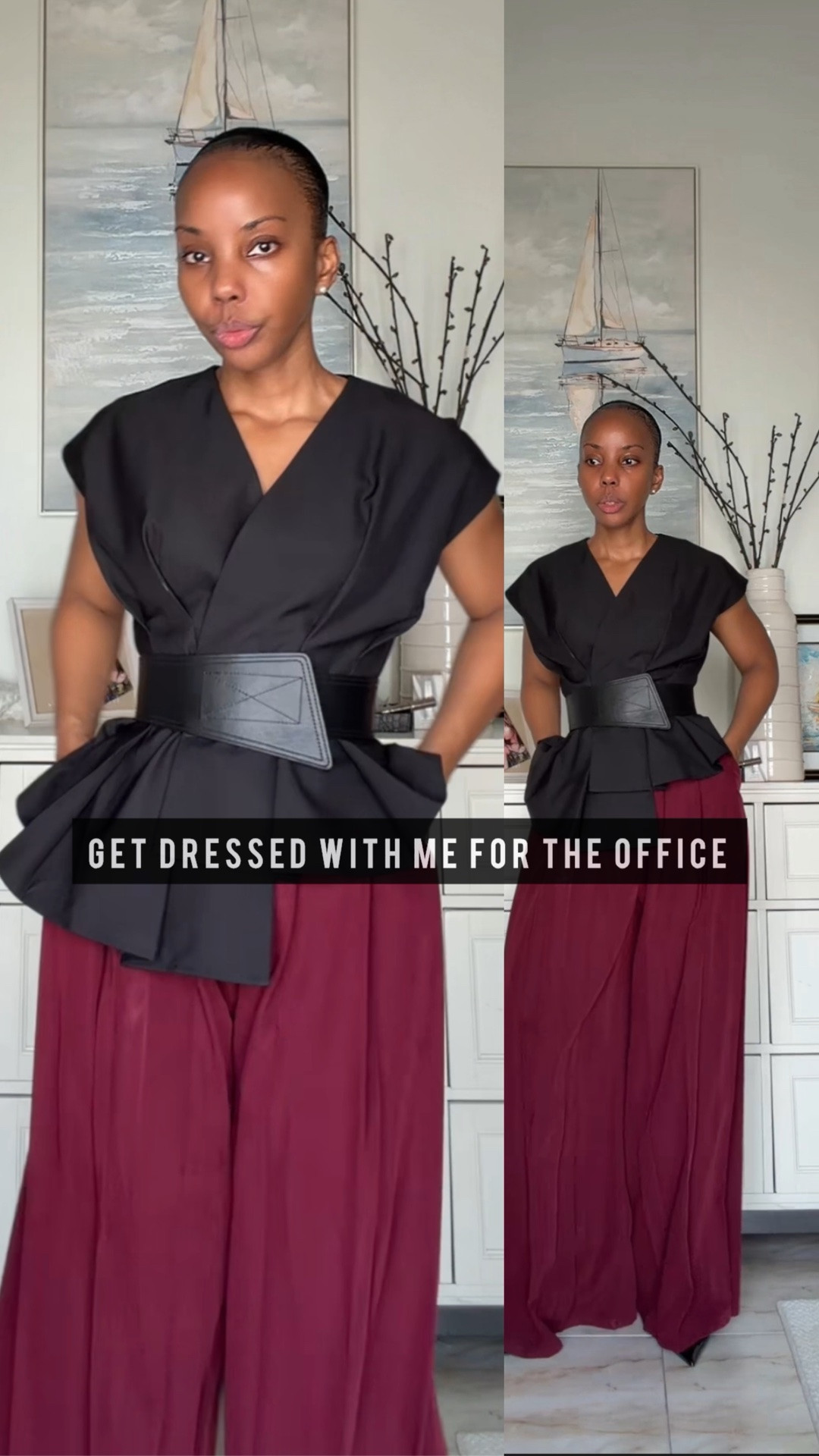 Get dressed with me for the office with @Commense 

Workwear Outfits
Fall office outfits
Pleated trouser outfit
Burgundy trouser outfit
Tops to wear to work 
Belted top outfit

#LTKgrwm #LTKootd #LTKWorkwear