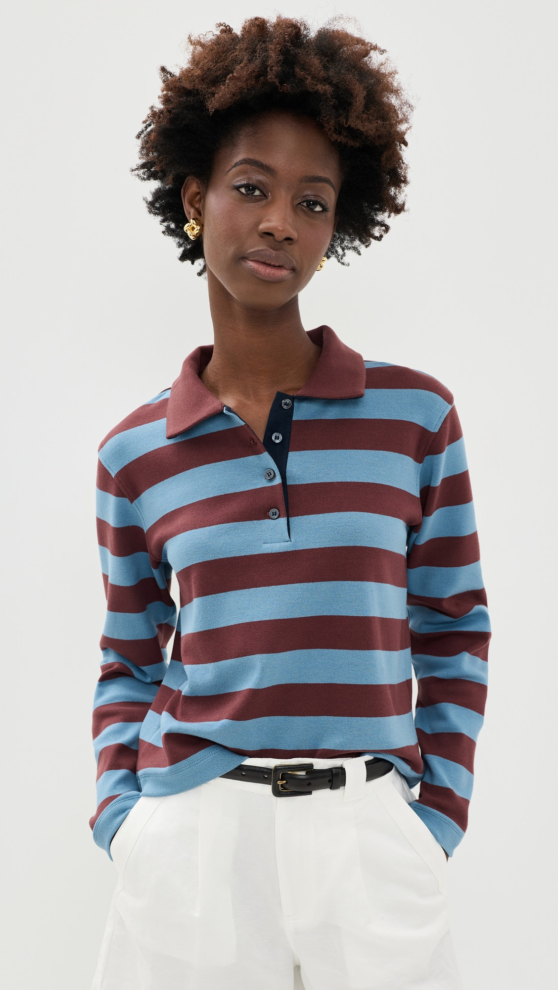Tanya Taylor Barrett Top Shadow Blue/Deep Redwood XXS | Shopbop