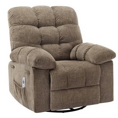 Rocking Recliner Chair with Massage & Heat, 360° Swivel Oversized Recliner with USB Port for Living Room | Wayfair North America