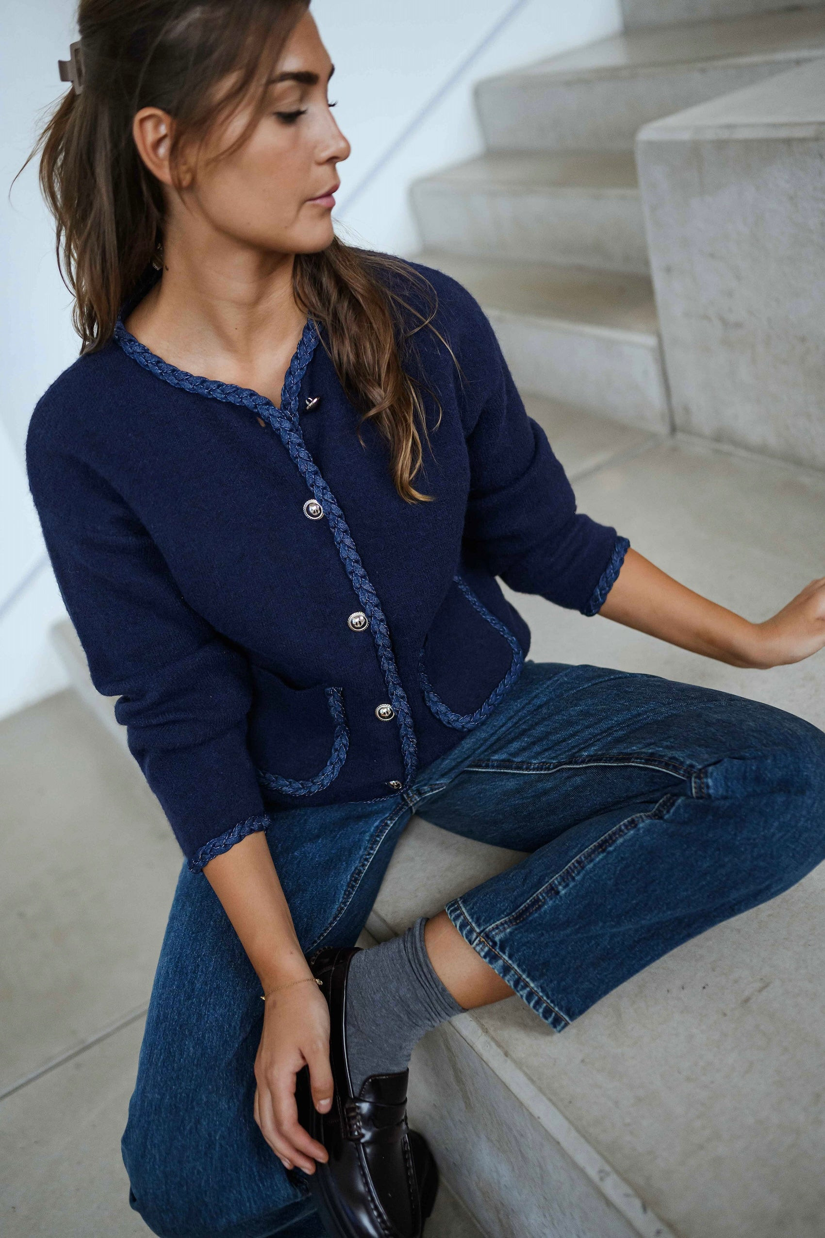 Blue Isadora Cardigan | Easy Clothes