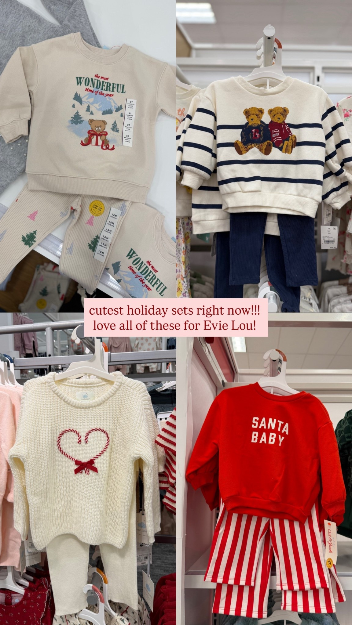 Cutest Target sets ever for baby/toddler!!! Grabbing all of them for Evelyn — Target is nailing it with the holiday stuff 🥰😍 

Candy cane set, Santa baby, Teddy Bear set, Christmas bear 

#LTKHoliday #LTKKids #LTKSeasonal