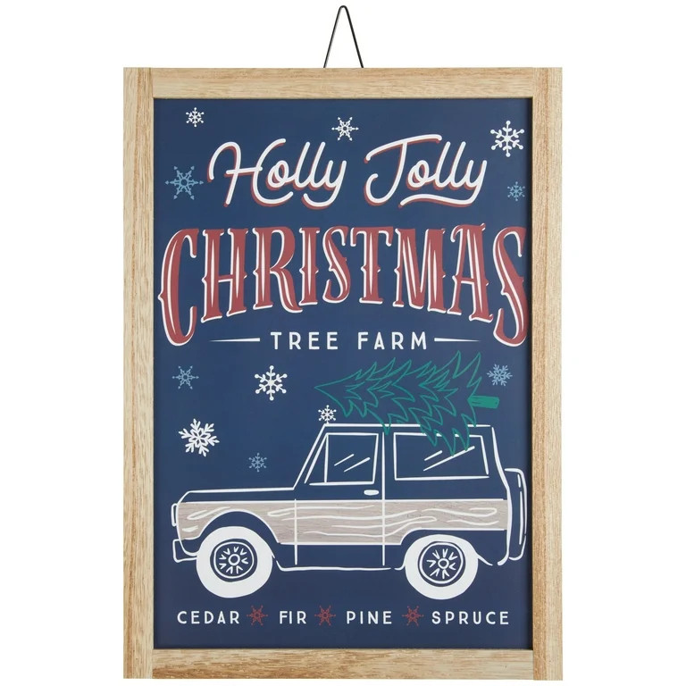 Multi-Color Holly Jolly Christmas Sign, 14 in, by Holiday Time | Walmart (US)